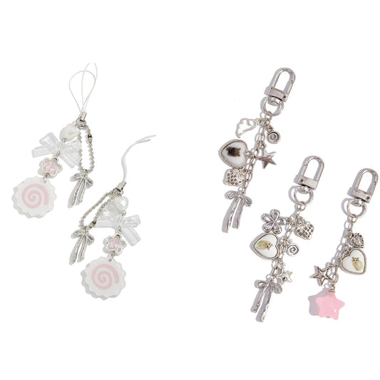 Sweet Acrylic Butterfly Heart Teardrop Keychain Set