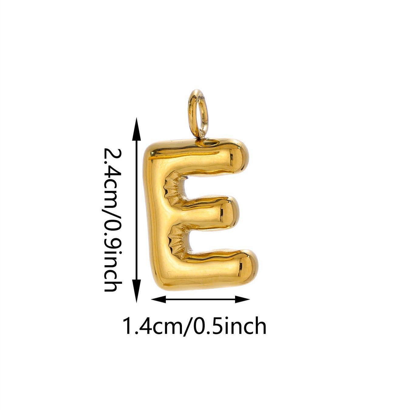 Elegant Plated Stainless Steel Letter Bag Charm