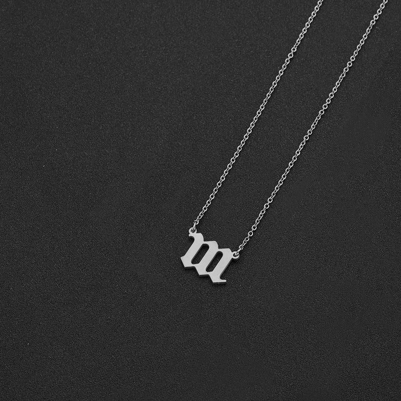 Collana con Ciondolo Numerico Geometrico in Acciaio Inossidabile Minimalista da Donna con Finitura Placcata e Catena a O