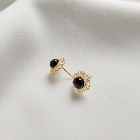 Pendientes de plata de ley 925 con agata incrustada floral en forma de lágrima y perlas