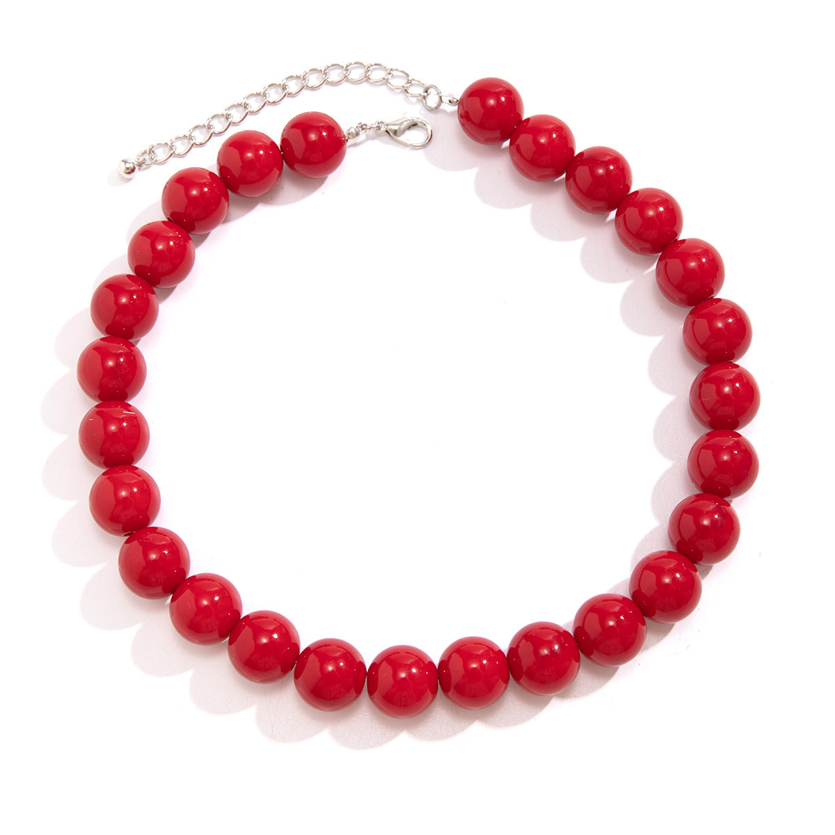 Collana in acrilico con perline geometriche in stile Instagram minimalista da donna, catena a strato singolo per la clavicola con lavorazione artigianale
