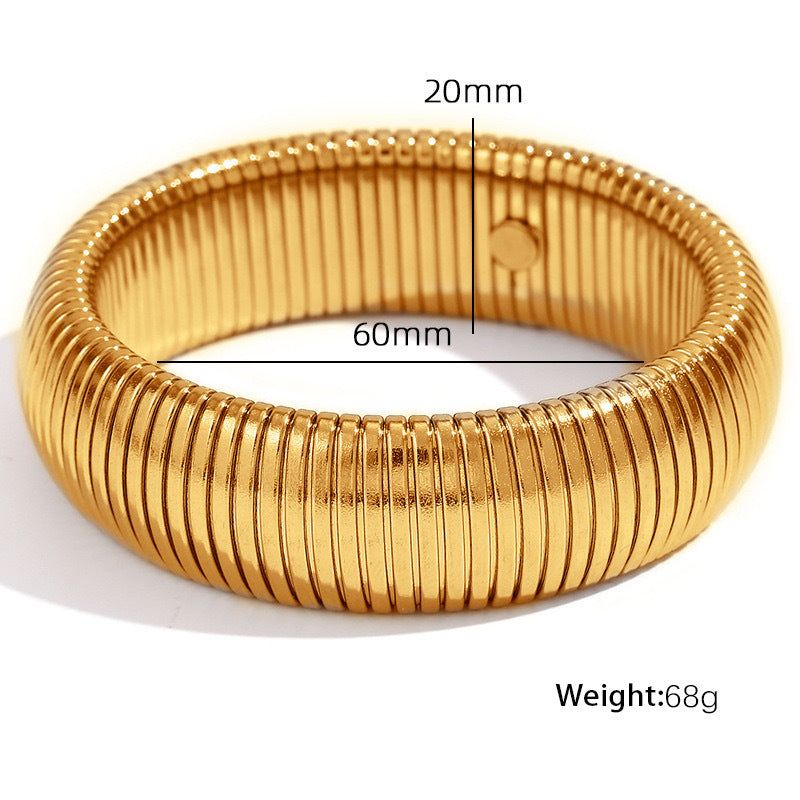 Bracciale da donna in lega placcata con forme geometriche vuote