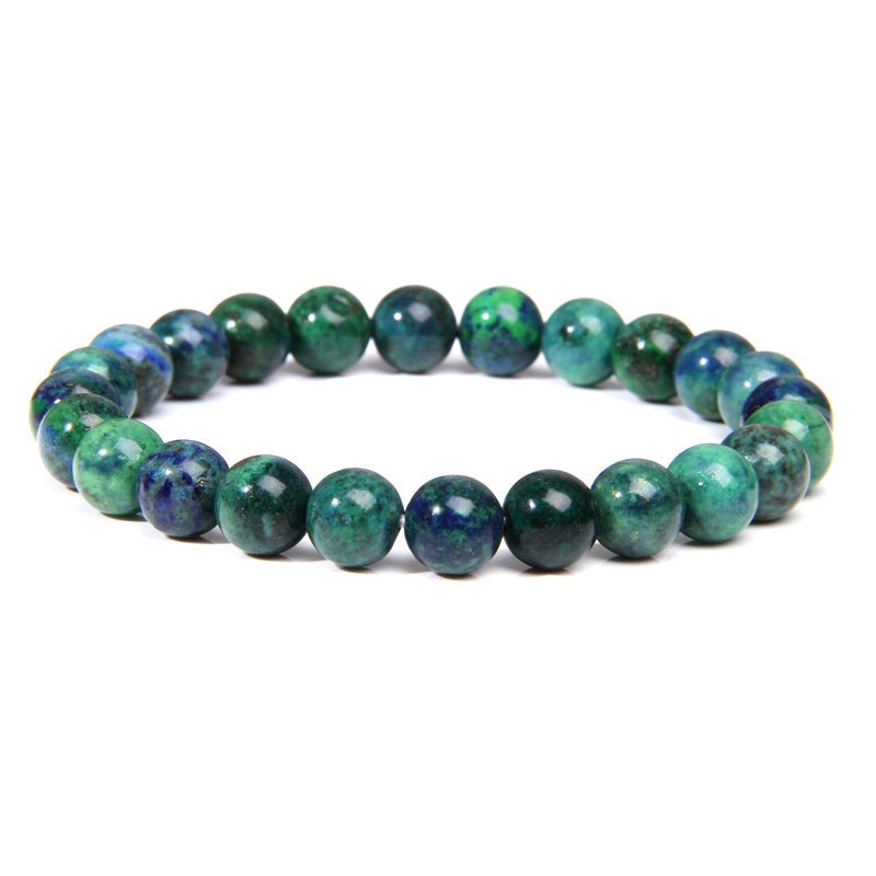 Natural Volcanic Stone and Agate Beaded Bracelet Geometric Round Unisex Fashion Jewelry