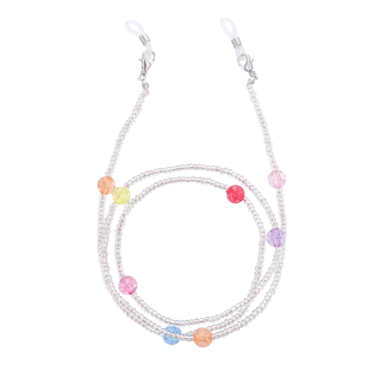 Fashion Colorful Round Glass Bead Handmade Eyewear Chain for Women
