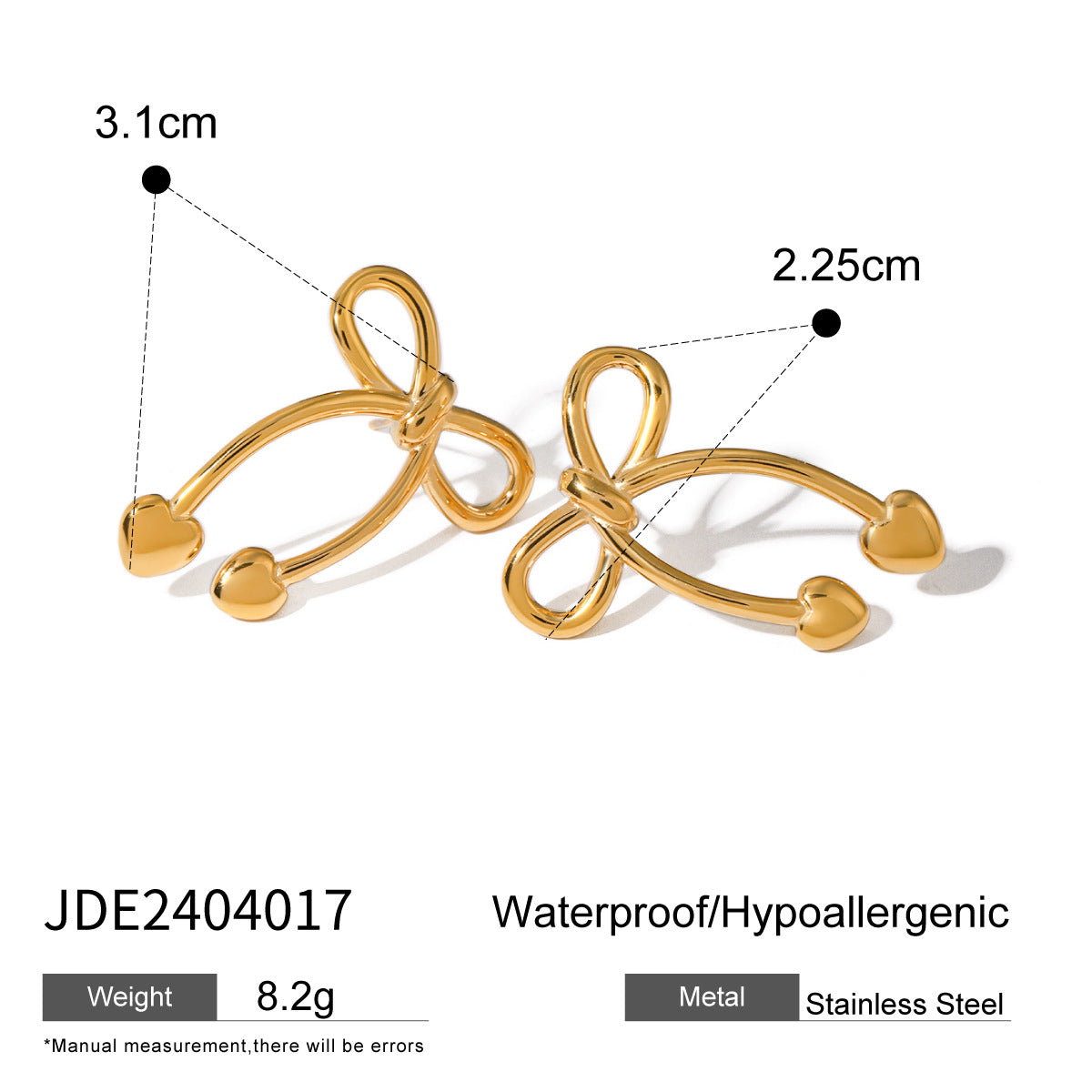 Minimalist Bow-Shaped Stainless Steel Necklace with Plated Finish for Women