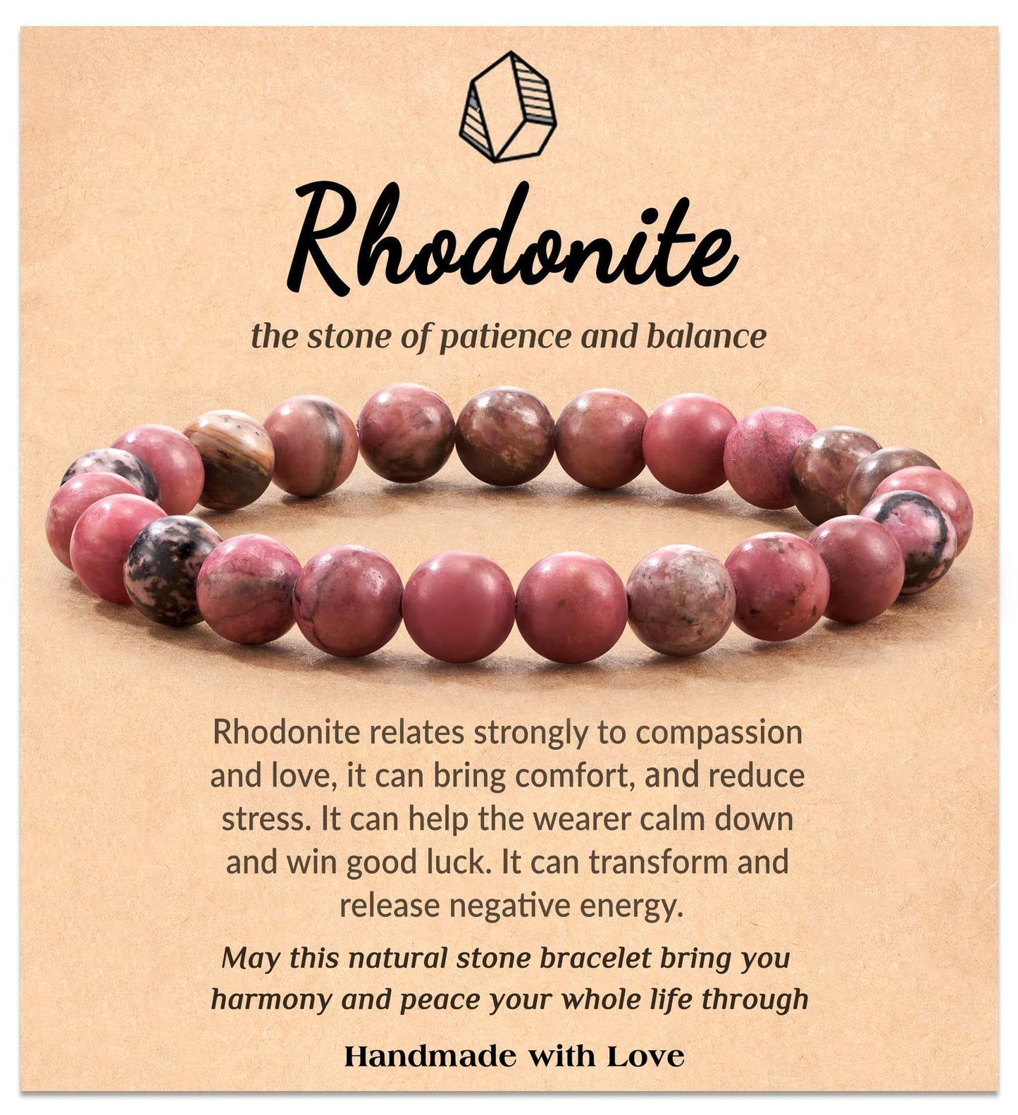 Minimalist Geometric Agate Beaded Bracelet Handmade Natural Stone Elastic Cord Jewelry Unisex