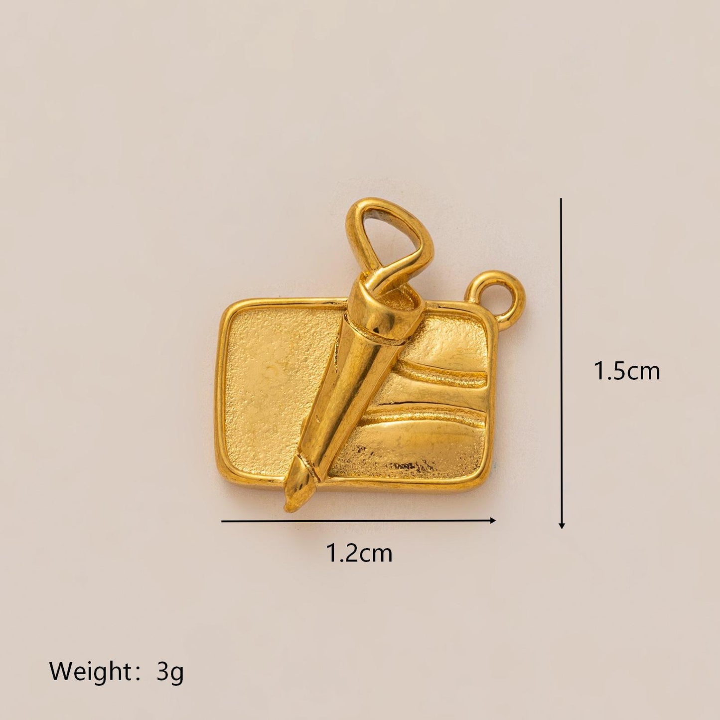 Vintage 18K Gold Plated Stainless Steel PVD DIY Charm Bar Pendant