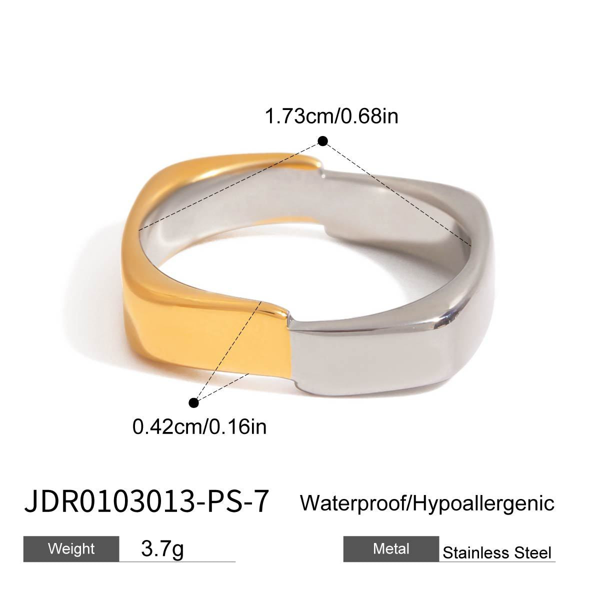 Anello da donna in acciaio inossidabile geometrico all'avanguardia con intarsio di zirconi rosa, gioielli di lusso elettrodeposti