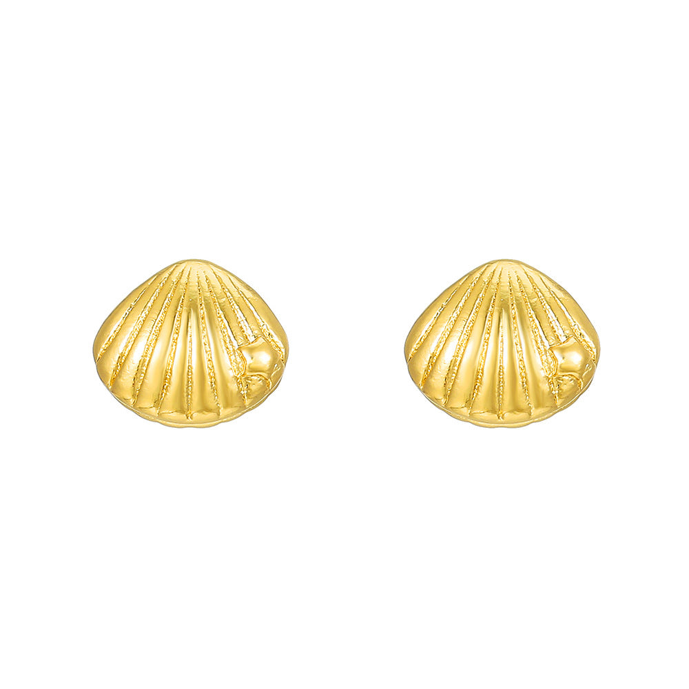 Fashion OL Octopus Shell Conch Starfish Turtle Ear Studs for Women with Copper Base and Gold Plating Featuring Rhinestone Accents