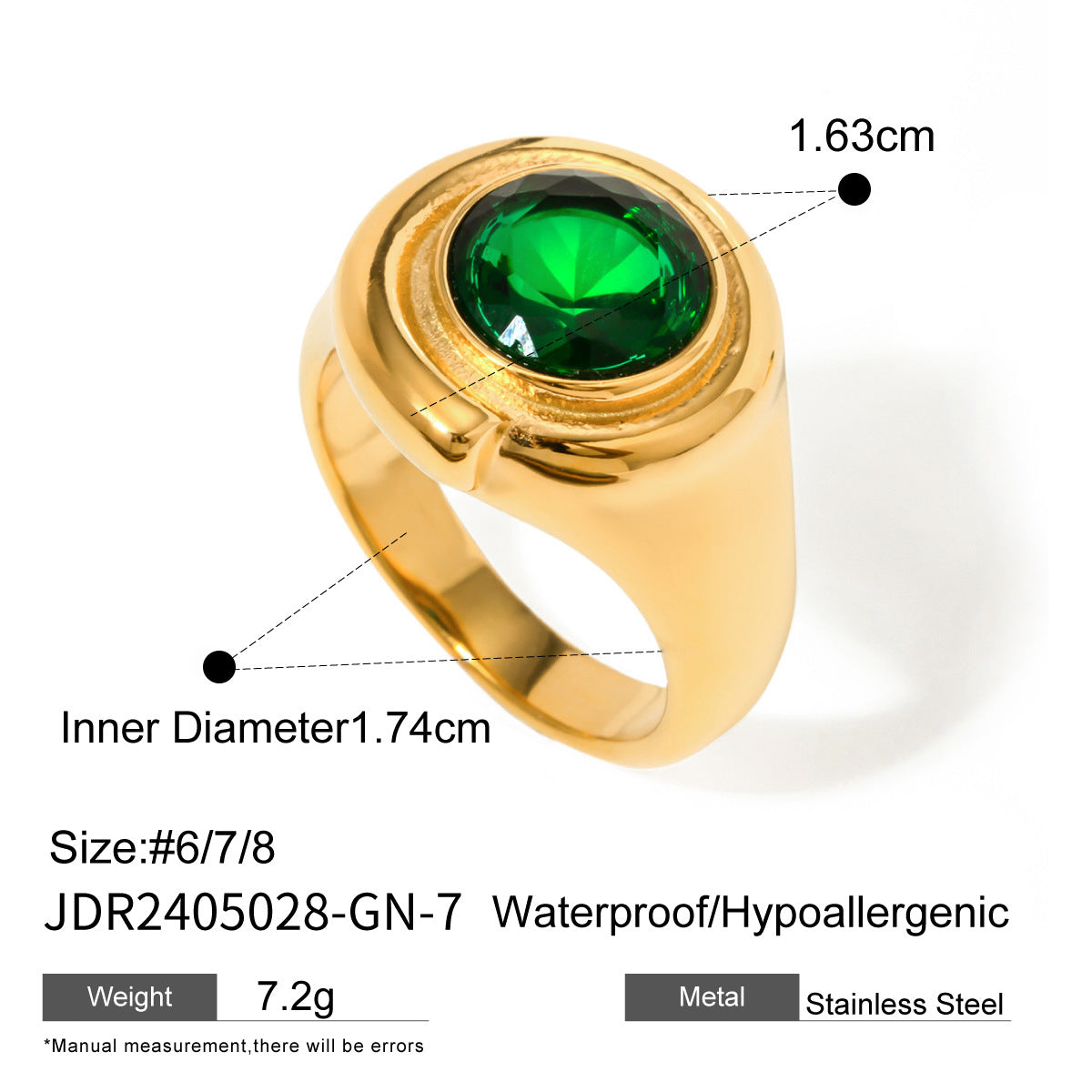 Geometric Heart Plated Stainless Steel Ring for Women