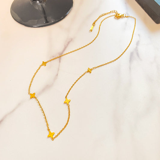 Minimalist Sweet Star Titanium Steel Plated Necklace Unisex