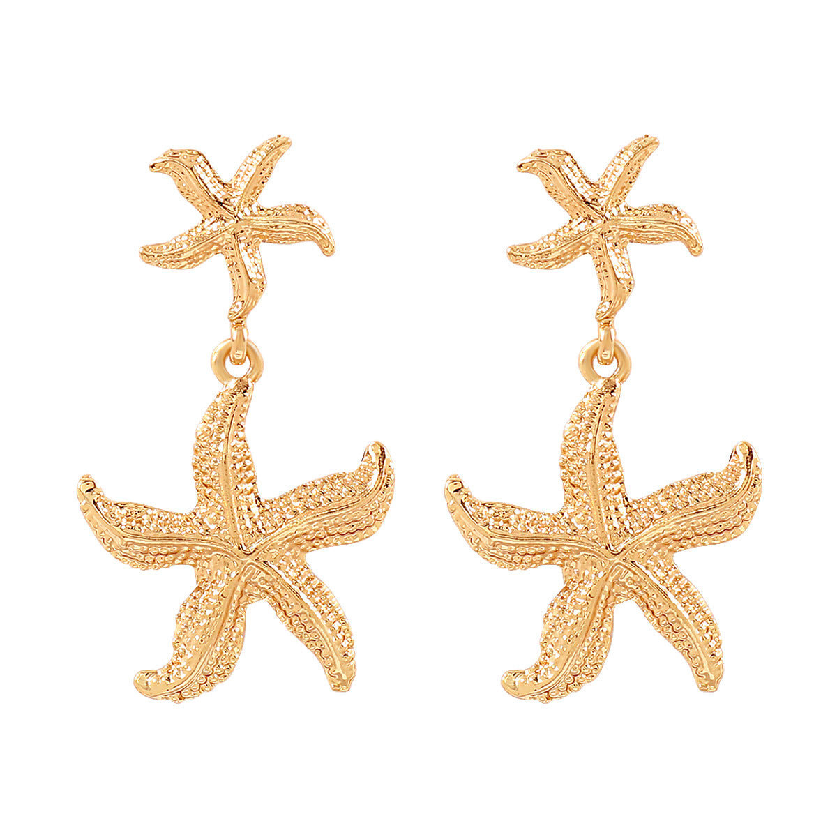 Collar con colgante de estrella de mar y concha personalizado para mujer con colgante de aleación de forma geométrica, acabado galvanizado, estilo playero, joyería minimalista