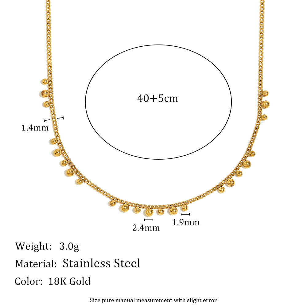 Collana da donna a forma di cuore e lacrima, placcata in oro 18 carati, in acciaio inossidabile, con fiore in zircone e perline