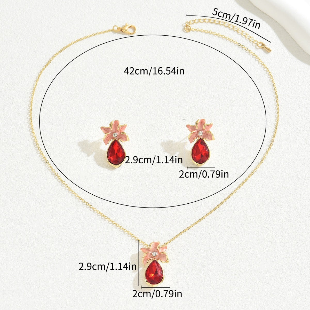 Collar con colgante floral minimalista con incrustaciones de circonita en cadena de cobre para mujer