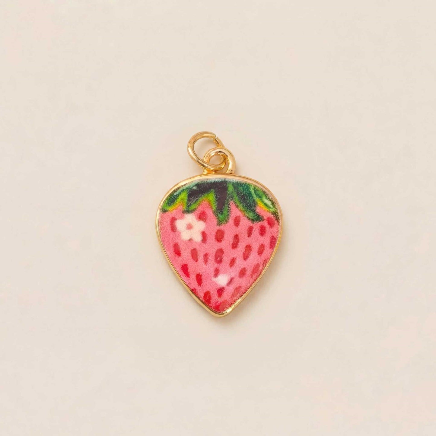 Heart Floral Plated Brass Charm Bar
