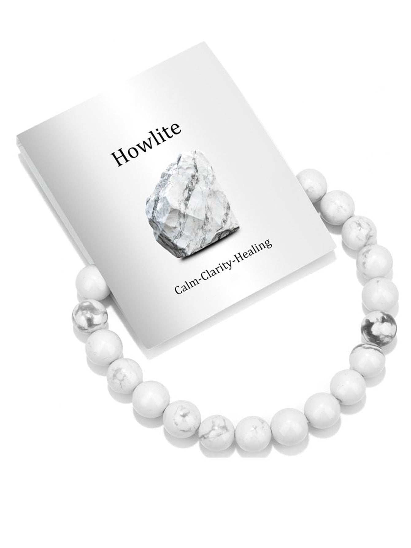8mm Natural Crystal Beaded Stretch Bracelet Geometric Round Unisex Handmade Jewelry Set