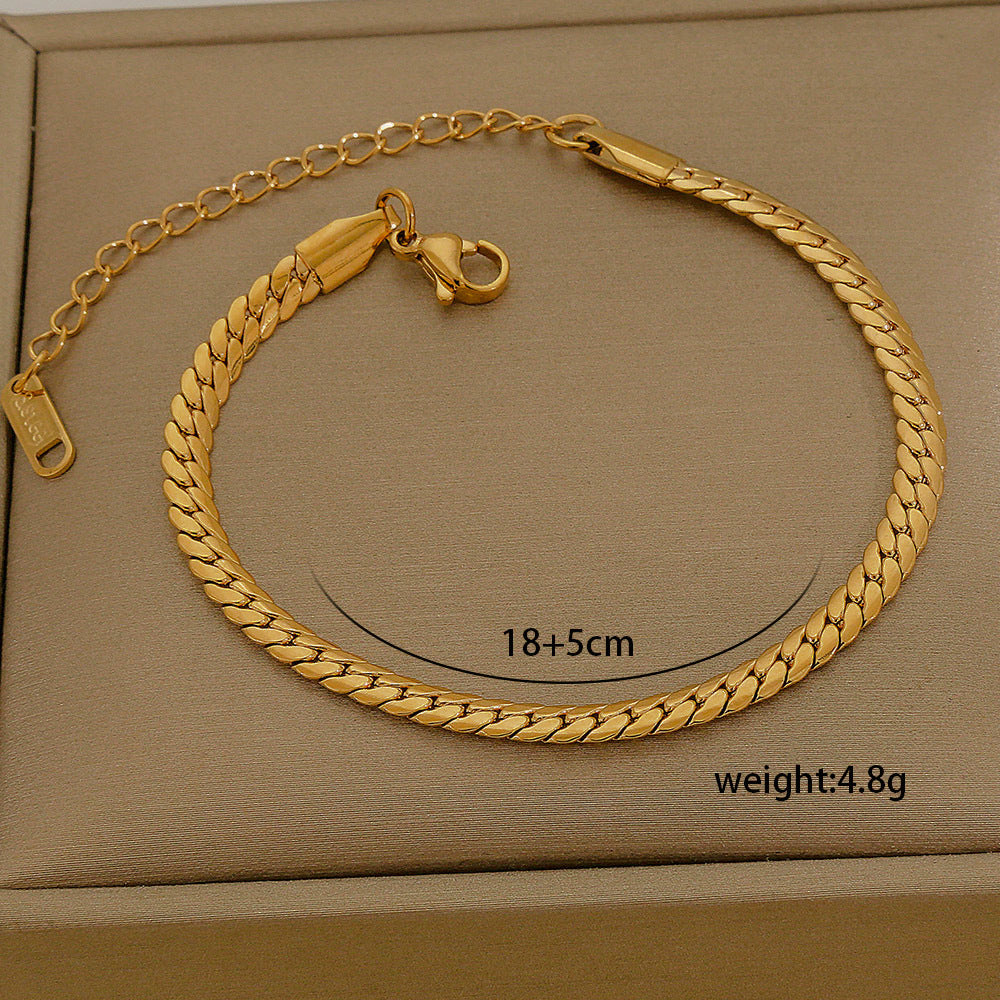 Set di bracciali multistrato minimalisti in acciaio inossidabile con placcatura sottovuoto, da indossare tutti i giorni