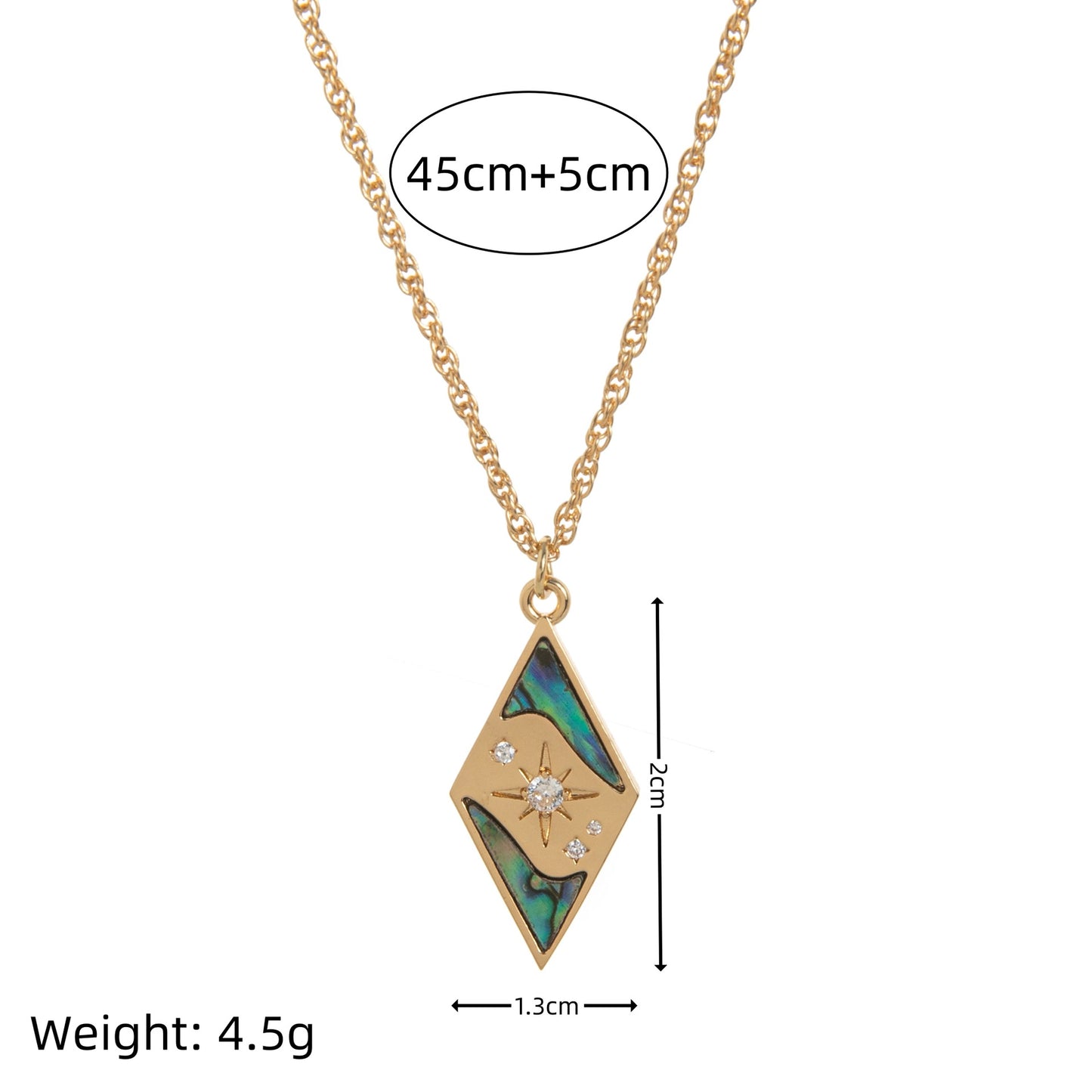 Collana con ciondolo a luna a stella a otto punte geometrica alla moda da donna, con catena in rame placcato e design lungo d'ispirazione vintage