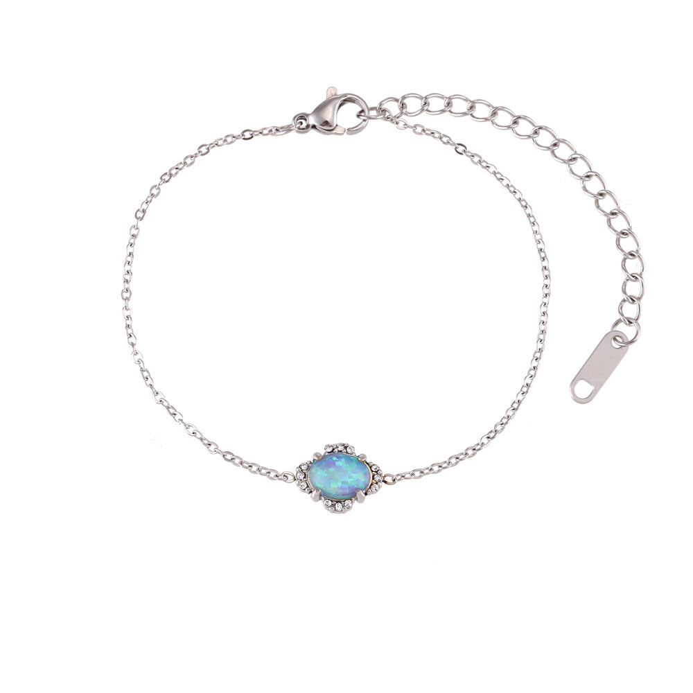 Vintage Floral Oval Petal Pendant Necklace Set with Stainless Steel Chain and Titanium Steel Pendant for Women