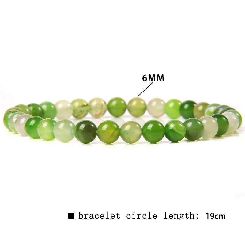 Elegant Casual Geometric Natural Agate Beaded Bracelet Unisex 6mm