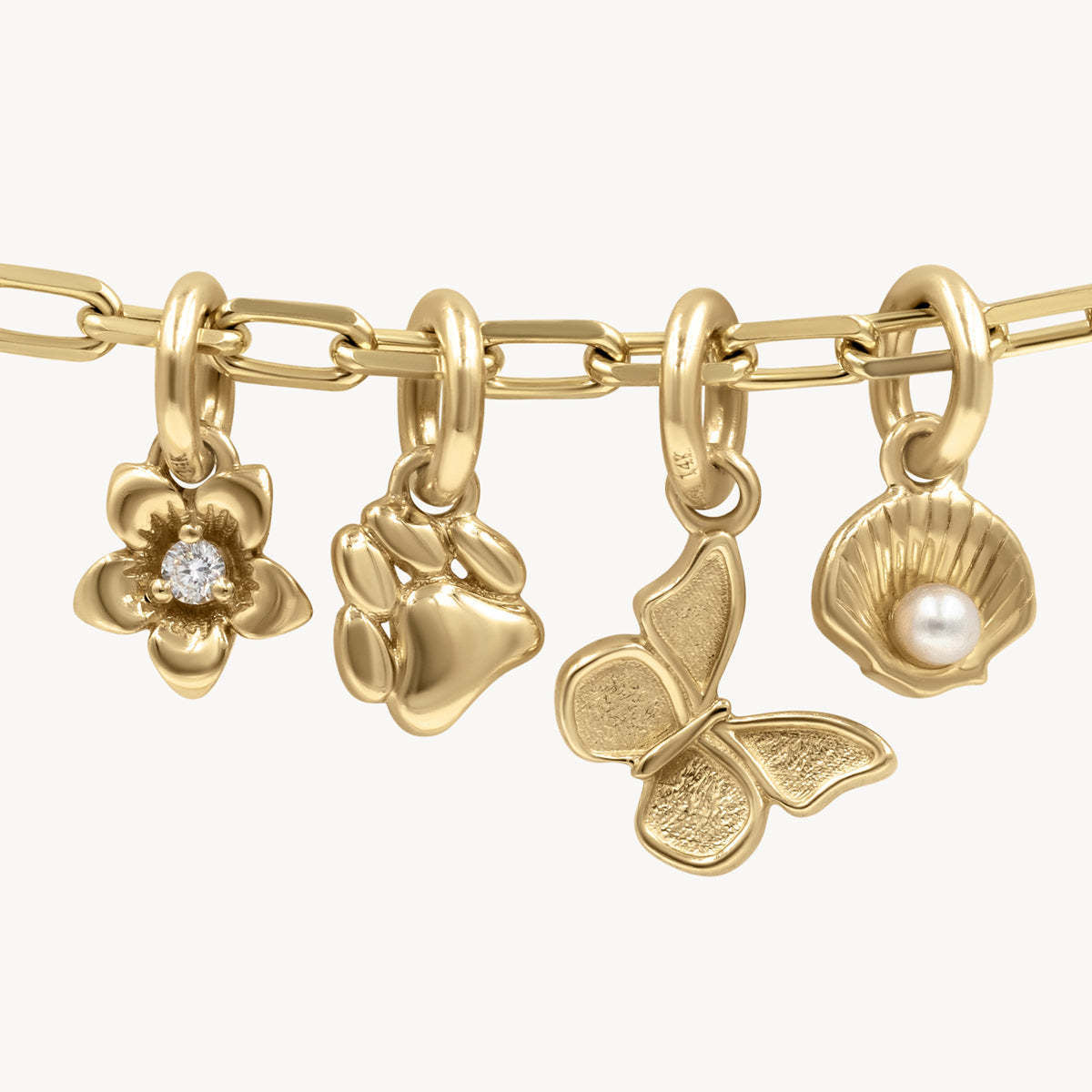 Elegant Gold Plated Brass Geometric Rhinestone Charm Bar
