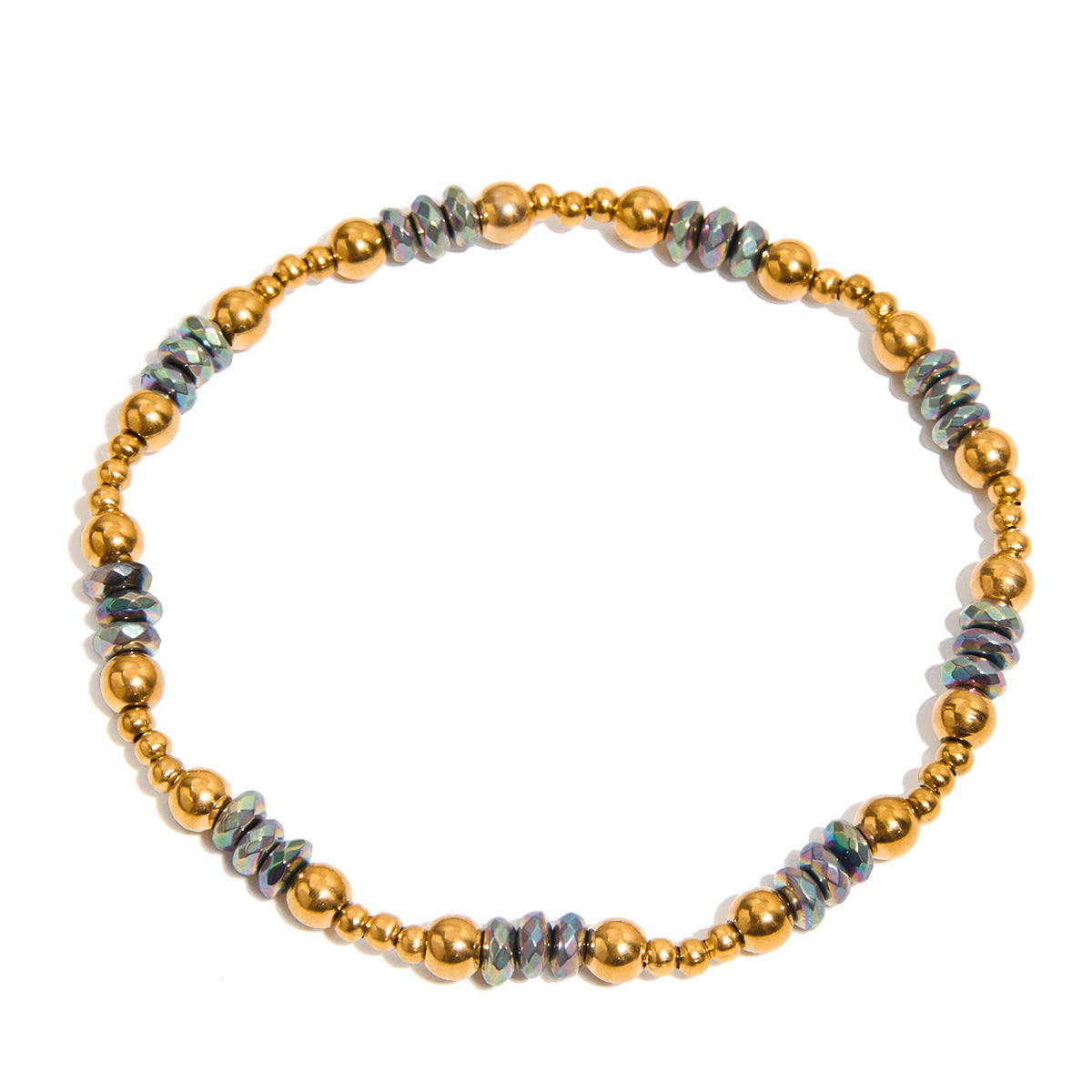 Pulsera de muelle de acero inoxidable geométrico para mujer con acabado chapado, accesorio de moda minimalista de lujo ligero