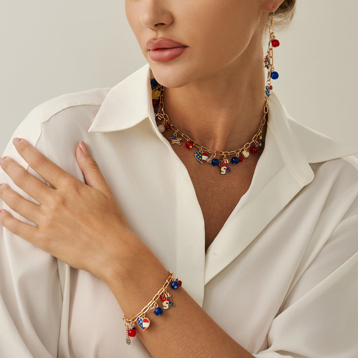 Collar minimalista con colgante de estrella y corazón con borlas en cadena a la clavícula de aleación galvanizada