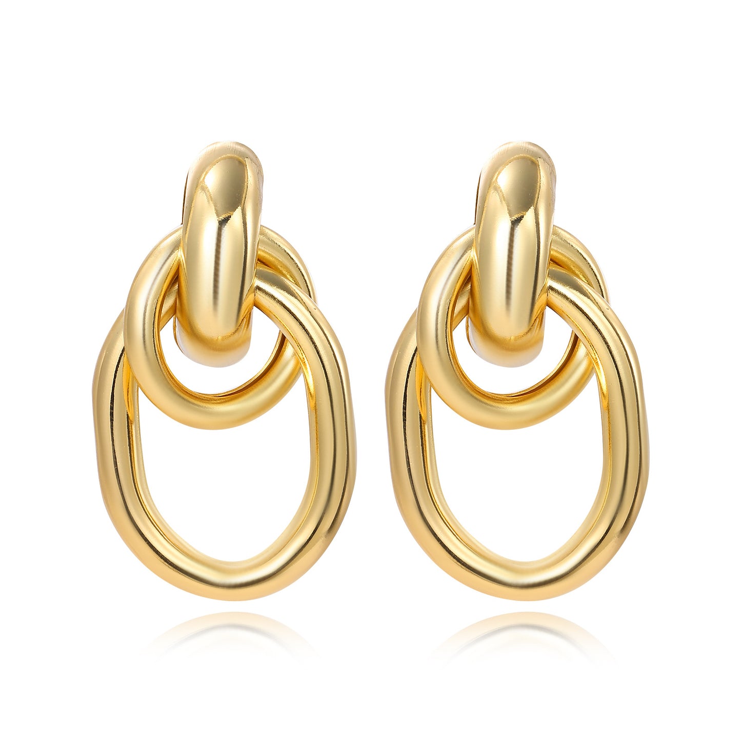 Luxury Elegant Geometric Rhinestone Inlay Alloy Earrings Set for Women
