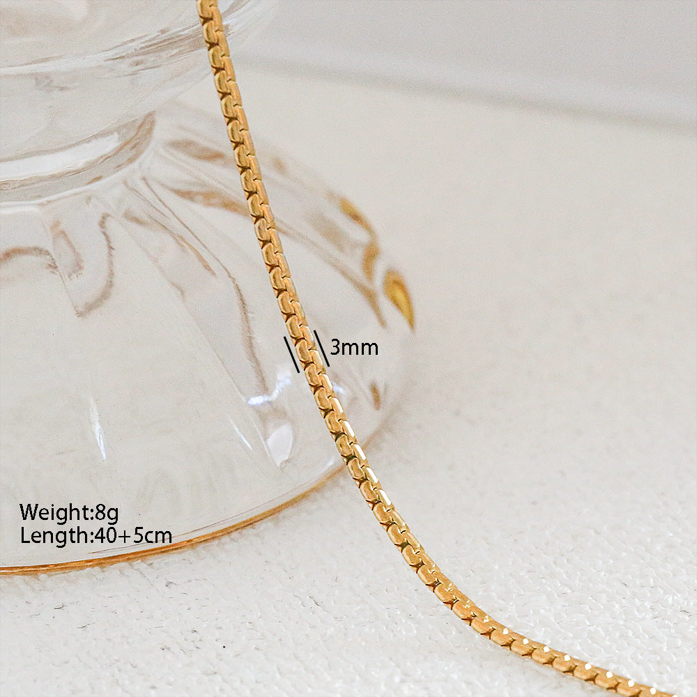 Collana a Catena a Serpente Minimalista in Acciaio Inossidabile da Abbinare Ciondolo in Acciaio al Titanio Design a Cartone Animato a Forma di U Stile Medaglione Unisex