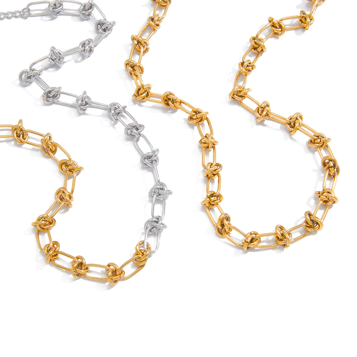 Minimalist 18K Gold Plated Geometric Titanium Steel Necklace for Women