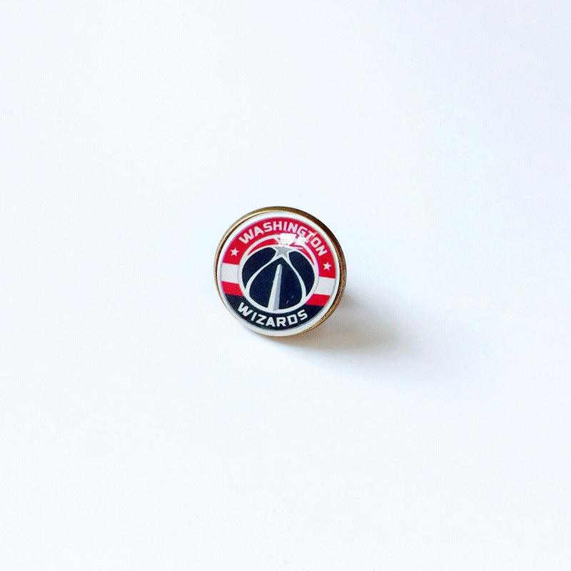 Pin de solapa metálico de equipos de baloncesto retro de la NBA - Insignia con gema vintage - Broche de Kobe Curry - Regalo para fans - Unisex