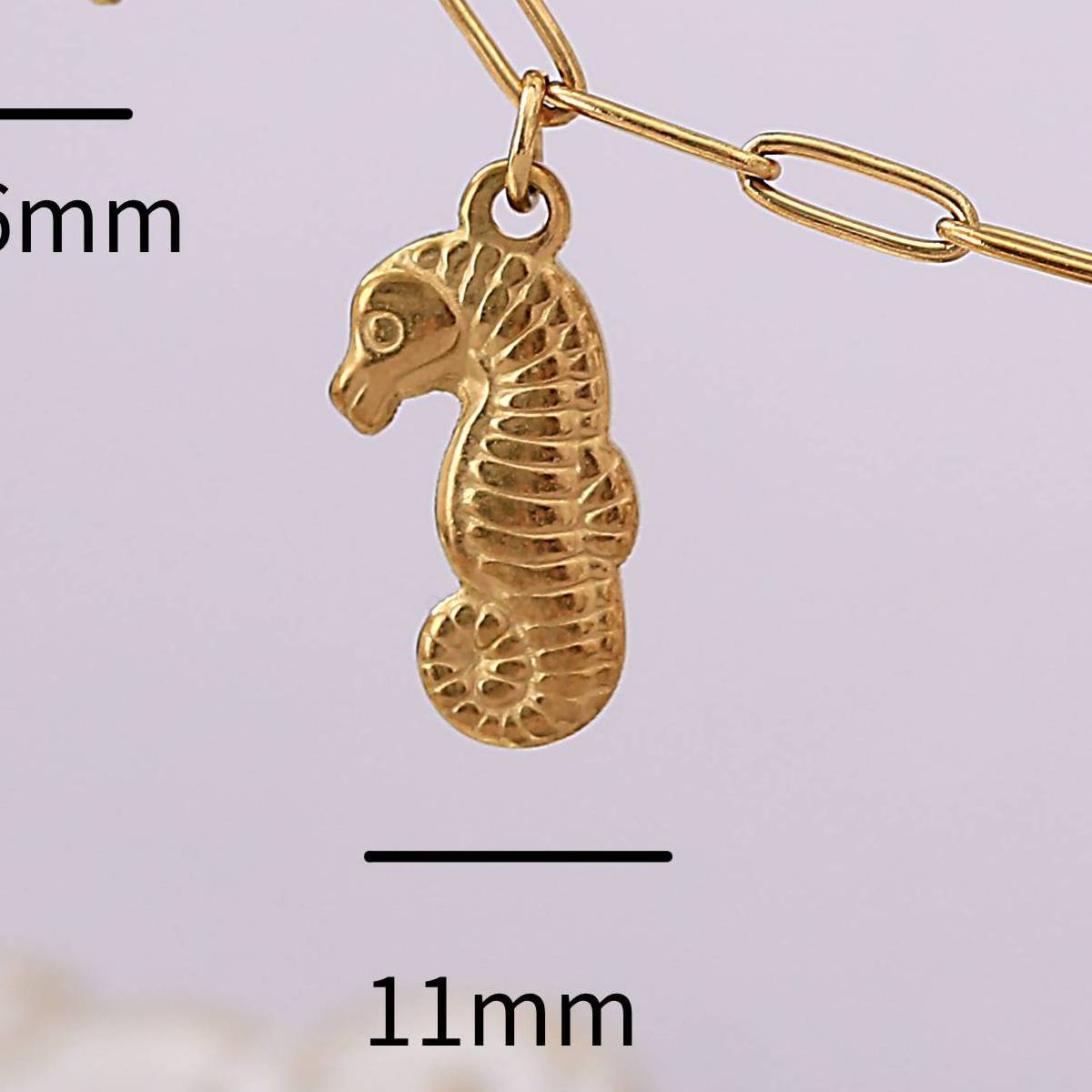 Casual 18K Gold Plated Stainless Steel Starfish Conch Shell Charm Bar Necklace for Unisex