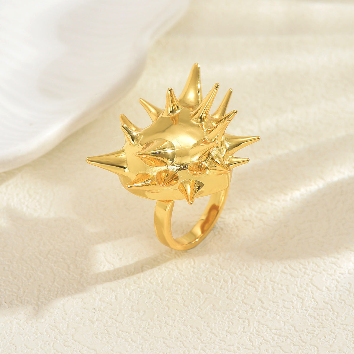Anello da donna in lega di zinco geometrico minimalista con finitura galvanica - Semplice anello a fascia per dito indice