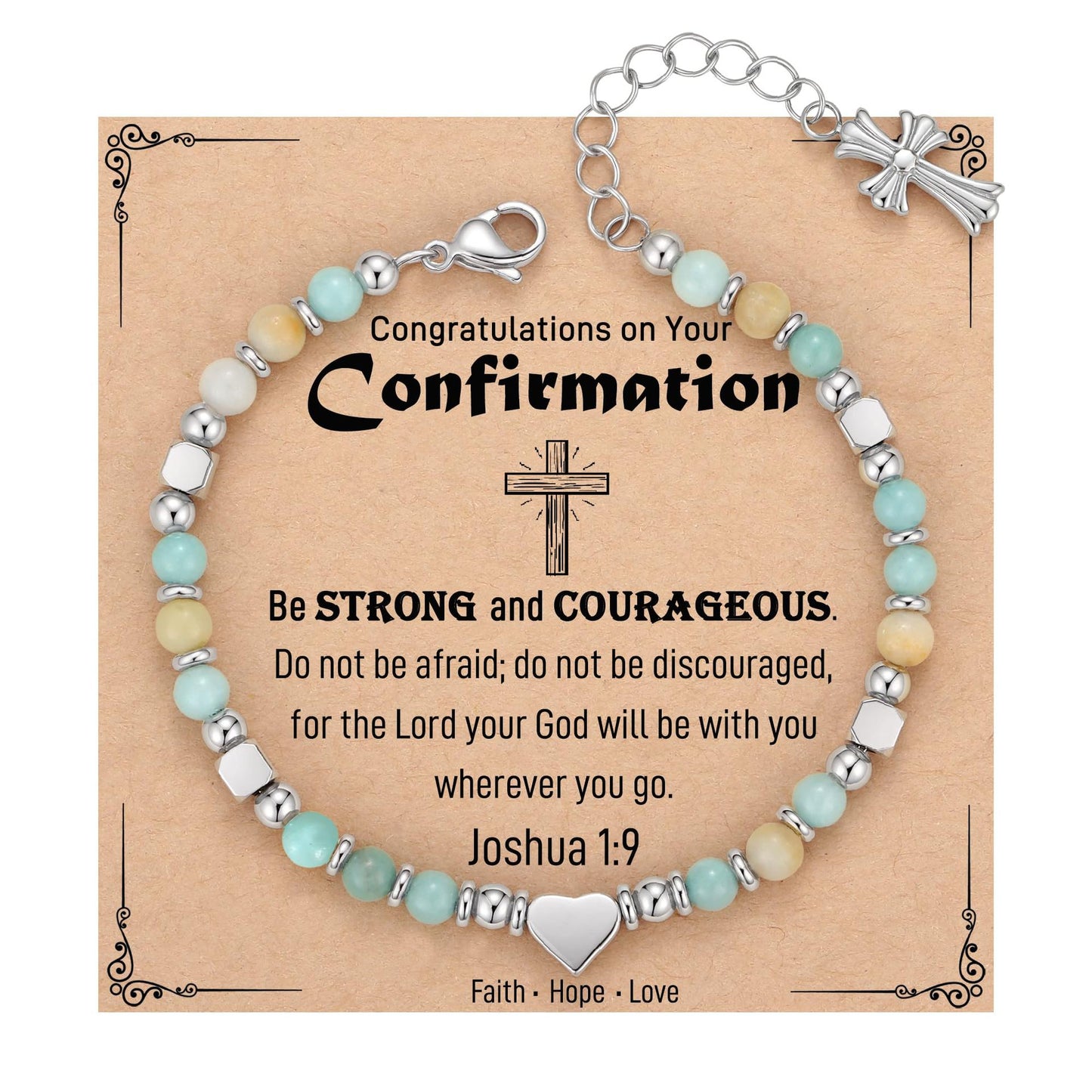 Sweet Heart Cross Stainless Steel Bracelet