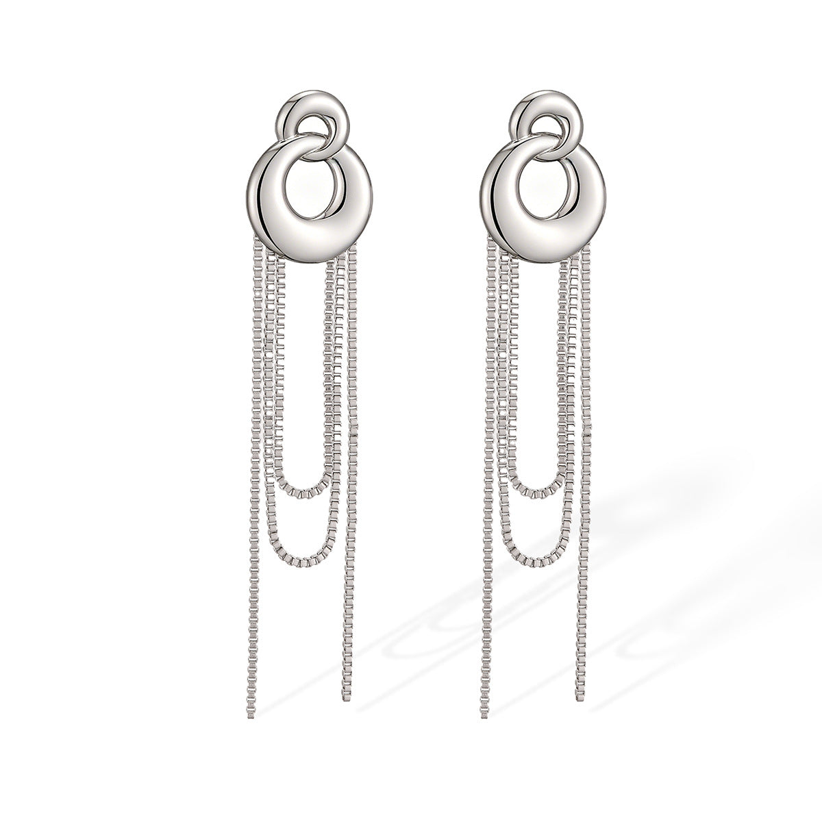 Minimalist 18K Gold Plated Geometric Stainless Steel Tassel Earrings for Women