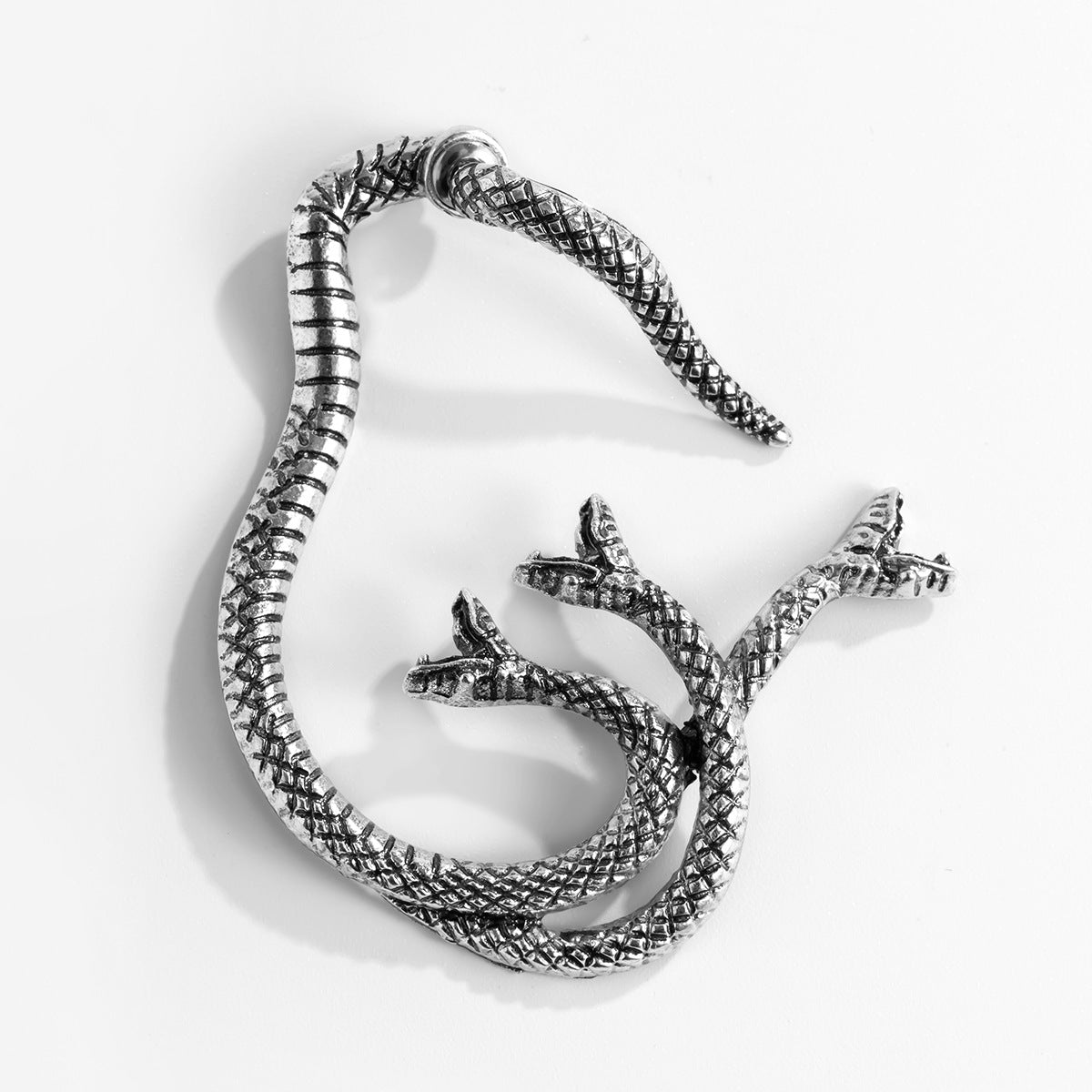 Vintage Geometric Snake-Shaped Alloy Stud Earrings for Women with Plated Finish