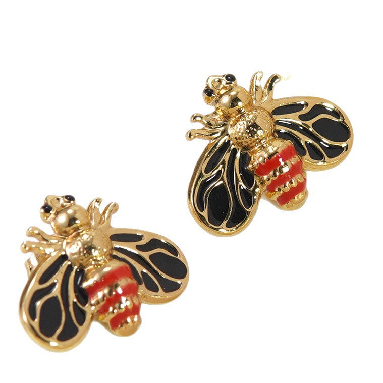 Sweet Colorful Drip Oil Animal Stainless Steel Earrings