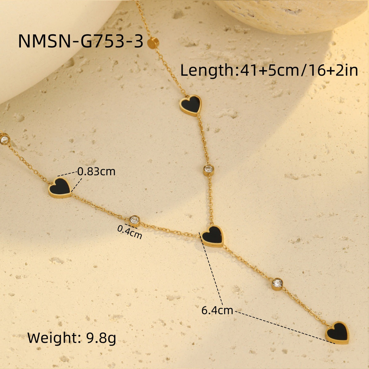 Minimalist Heart-Shaped Stainless Steel Pendant Necklace with Gold Plating for Women