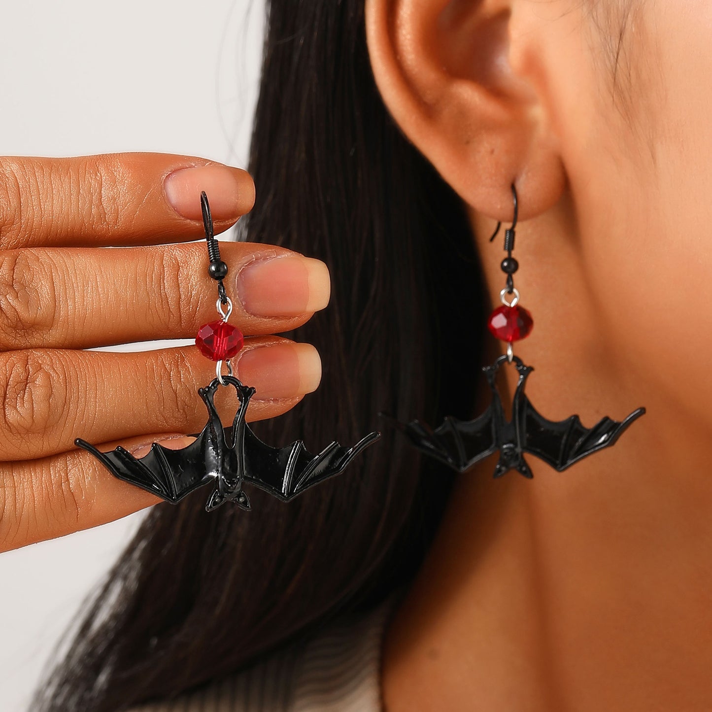 Pendientes colgantes de murciélago y araña estilo gótico para mujer, pendientes de aleación de zinc galvanizados, declaración de moda oscura para Halloween