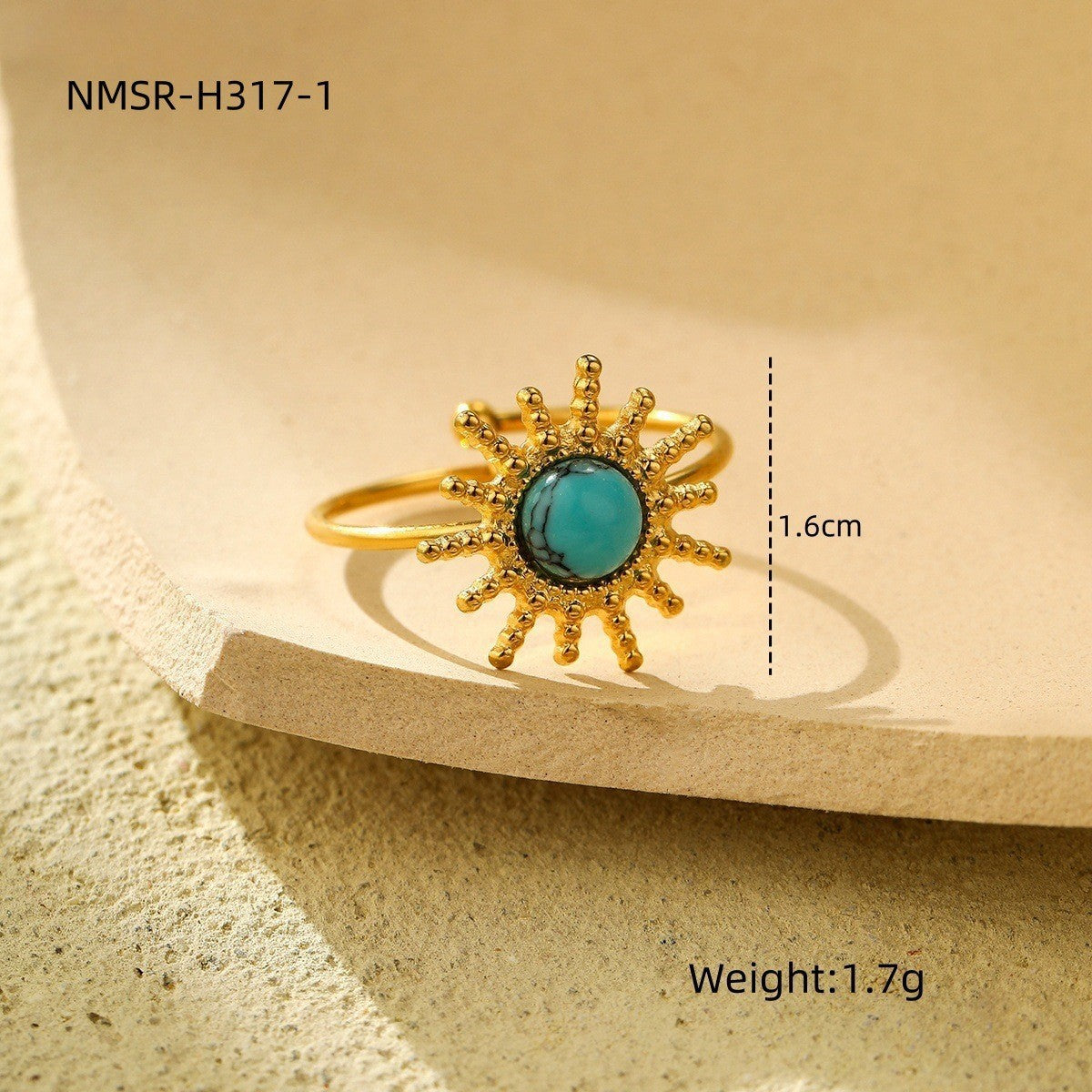 Anillo de lujo Ojo de Horus retro en acero inoxidable con acabado chapado para mujer, diseño de banda abierta geométrica