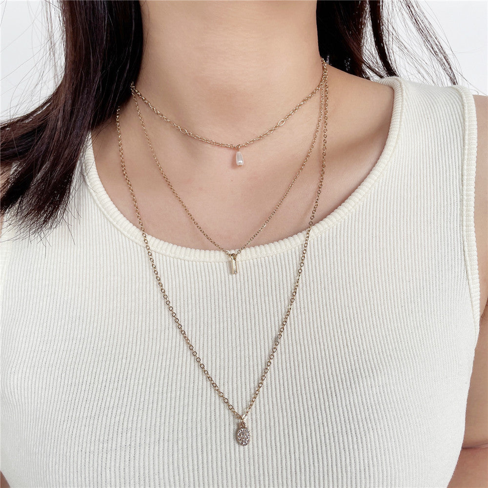 Vintage Geometric Handmade Beaded Multi-Layer Necklace