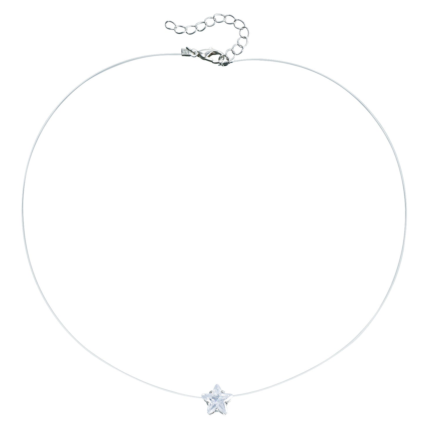 Minimalist Geometric Alloy Necklace with Clear Crystal and Cubic Zirconia Inlay for Women
