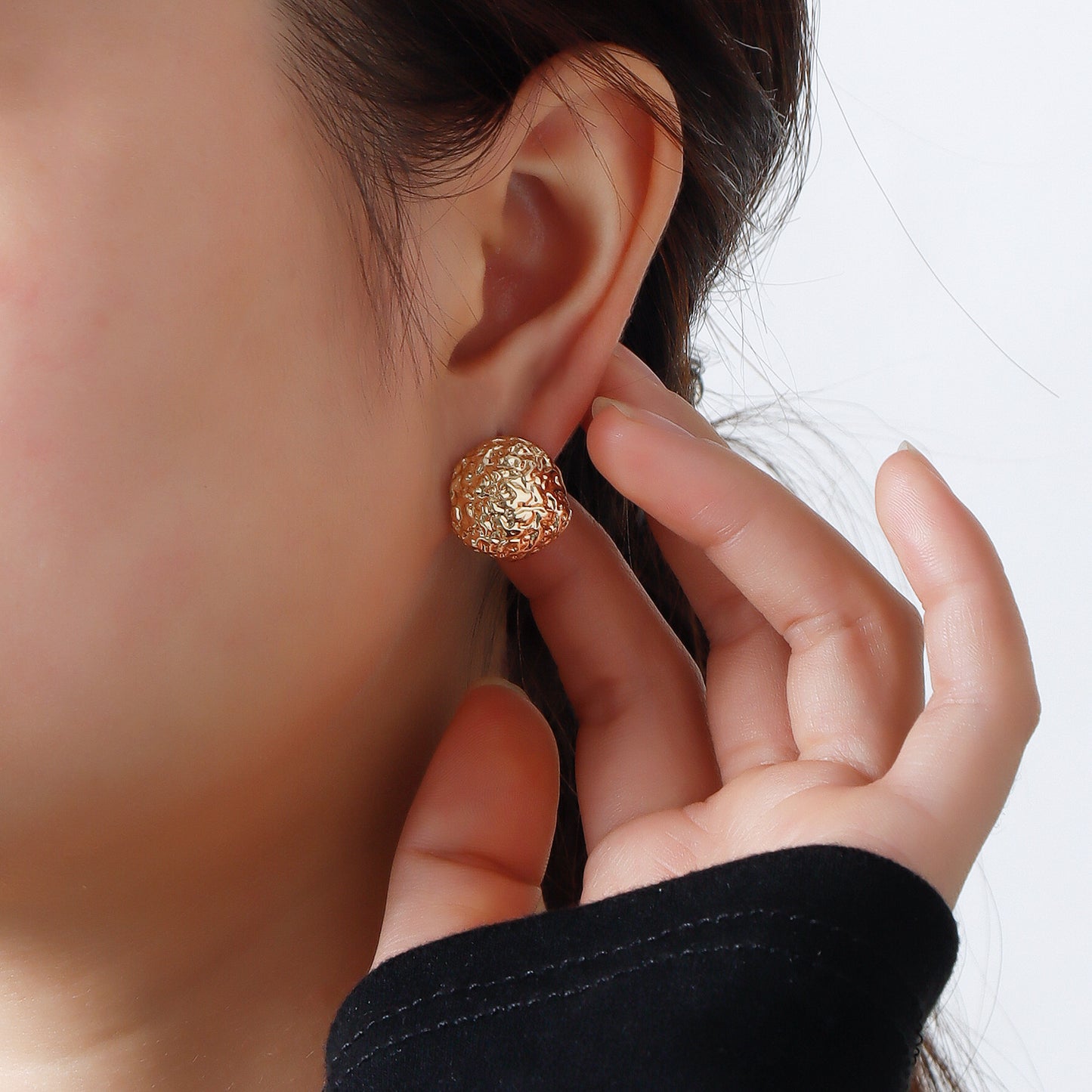 Minimalist Geometric Alloy Stud Earrings with Plated Finish for Women — Round Hexagonal Square Beveled Edges Design