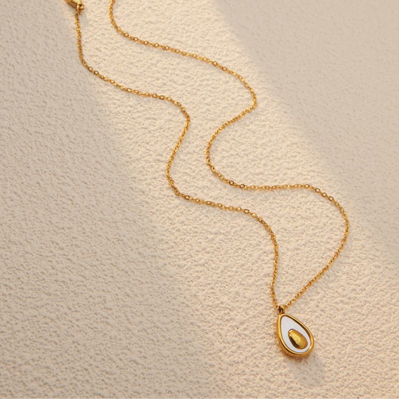 Set di gioielli placcati in acciaio inossidabile con motivo avocado minimalista da donna