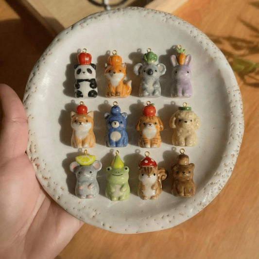 Minimalist Cartoon Animal Pendant Stainless Steel Plated Charm