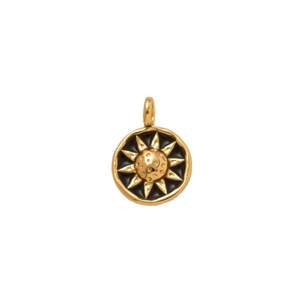 Sweet Gold Plated Stainless Steel Heart Geometric Moon Star Lightning Boot Pendant Necklace for Unisex