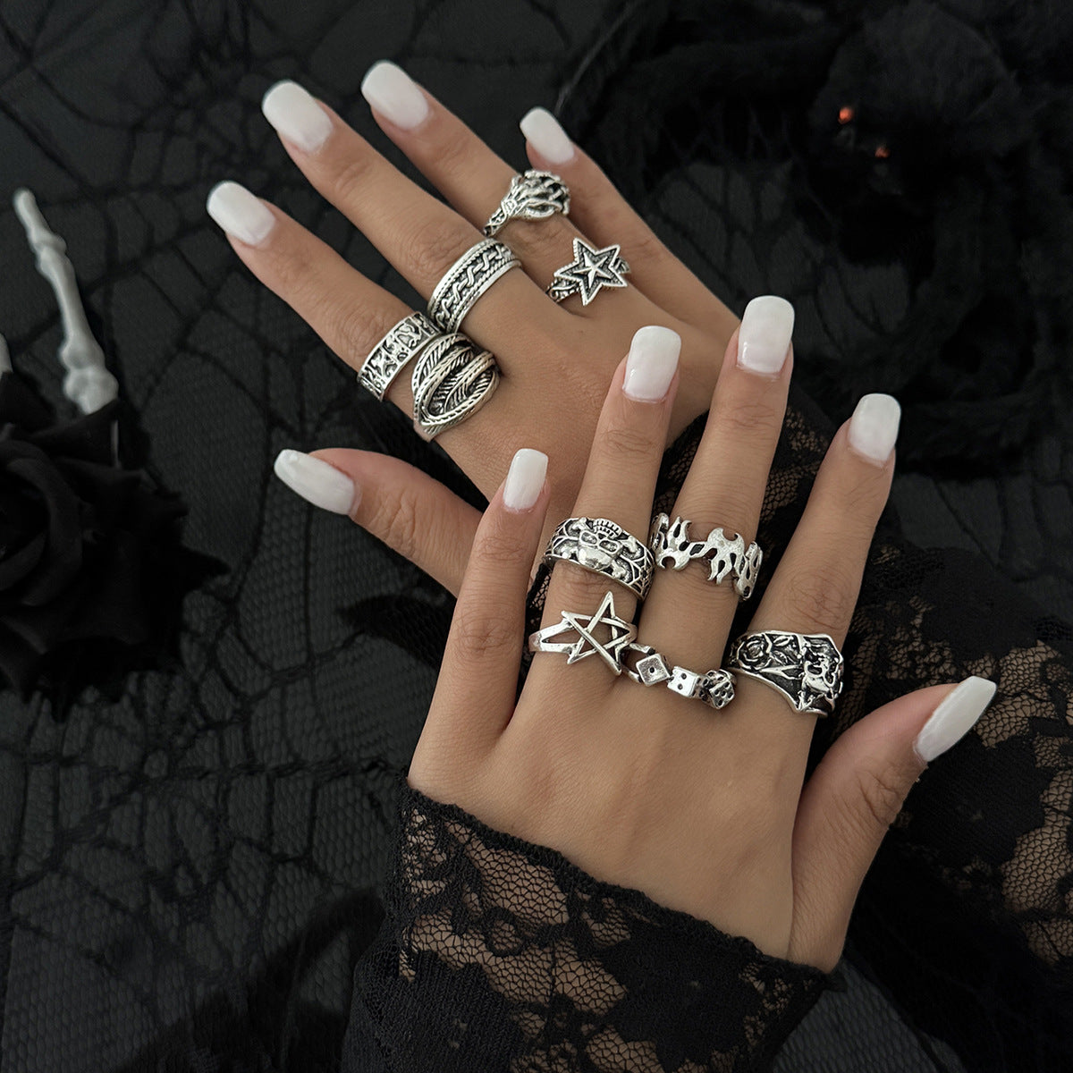 Minimalist Punk Geometric Animal Alloy Plated Ring