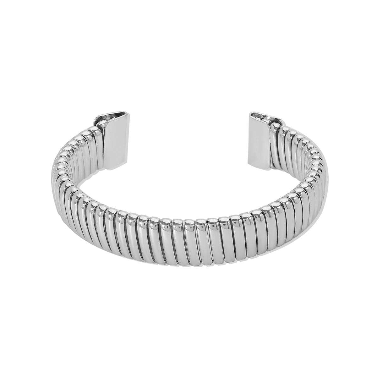 Collar de metal geométrico estilo punk y brazalete para mujer con acabado galvanizado