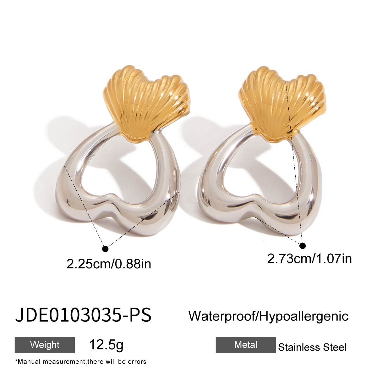 Pendientes Minimalistas de Acero Inoxidable Geométricos con Diseño de Bloques de Color Chapados para Mujer
