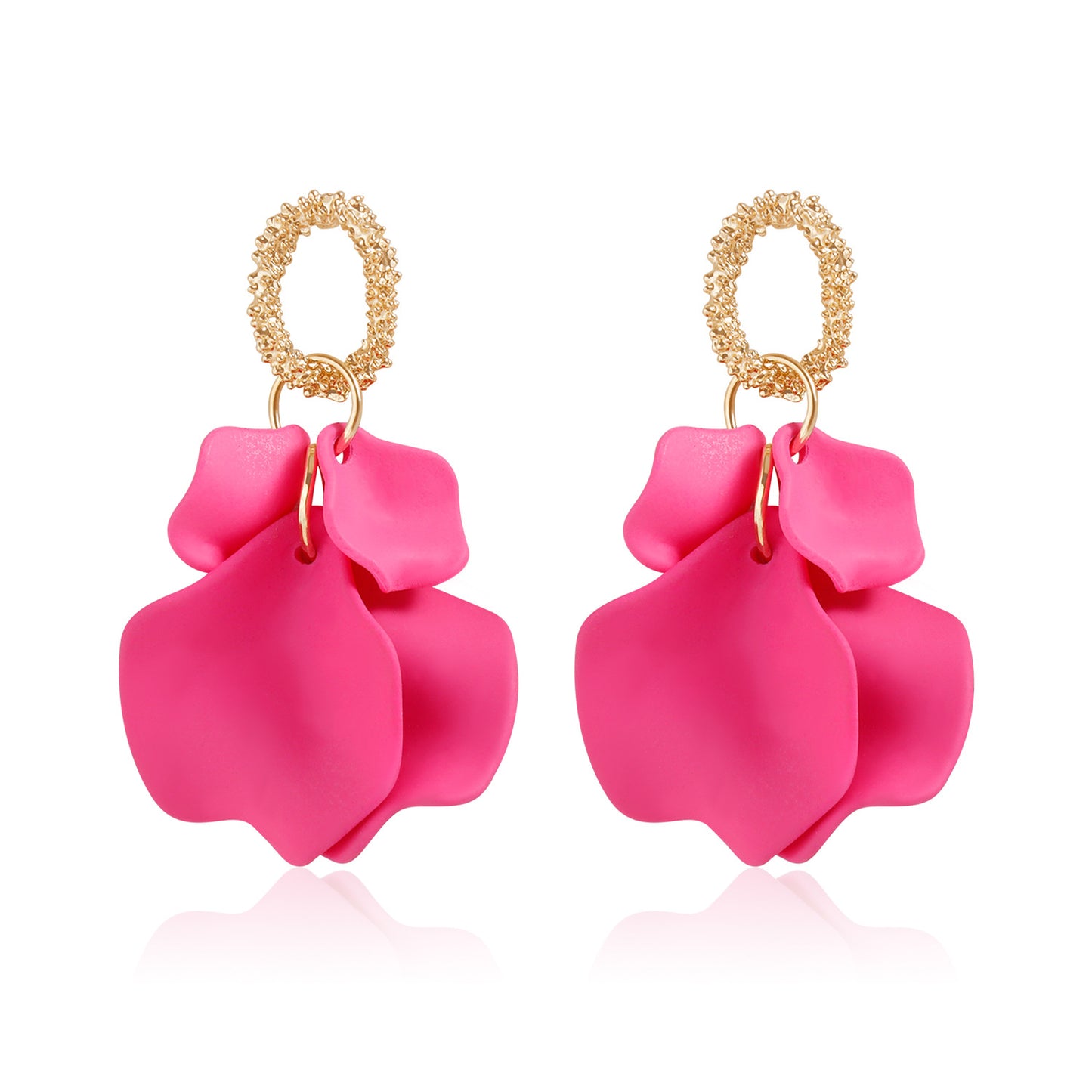 Vintage Floral Geometric Zinc Alloy Stud Earrings for Women with Plated Finish and Soft Garden-Inspired Design